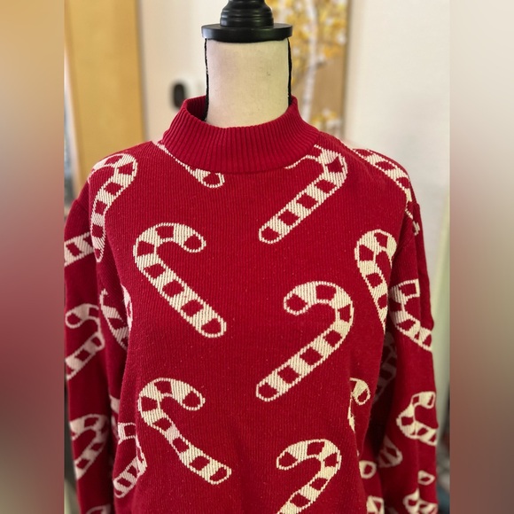 ASOS - holiday candy cane faux turtleneck sweater - Picture 2 of 10